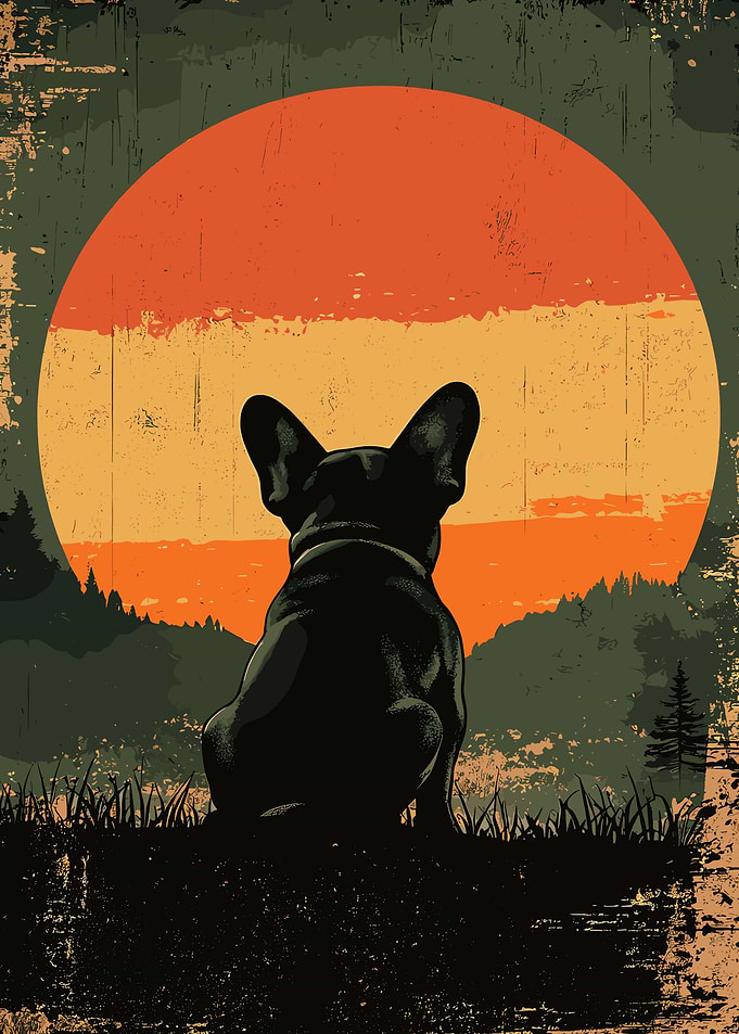 French Bulldog Sunset