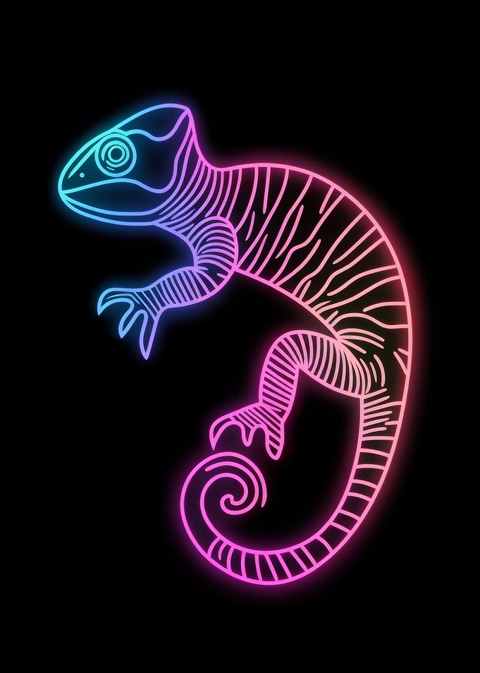 Neon Lizard Illustration