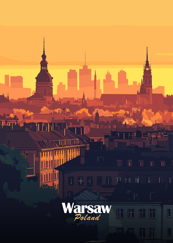 Warsaw Skyline Sunset