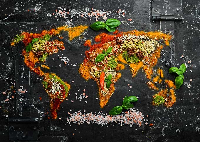 Spices and herbs World Map