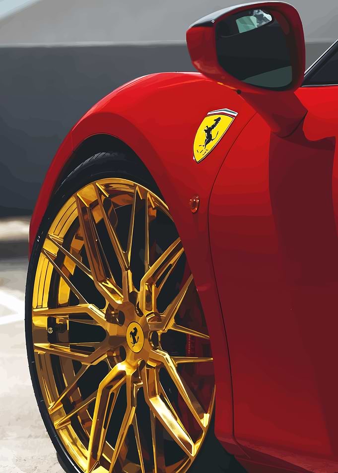 Ferrari with Gold Rims