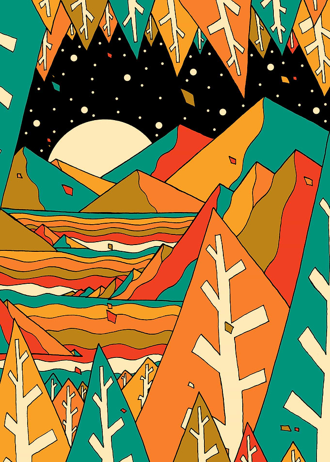 Lakes and trees