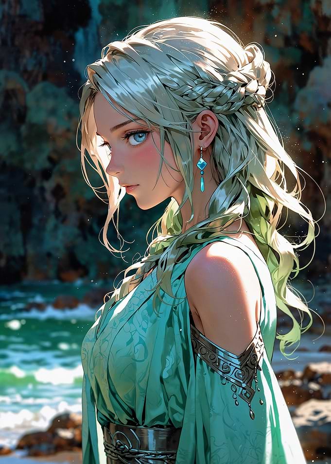 Anime Girl with Blue Eyes
