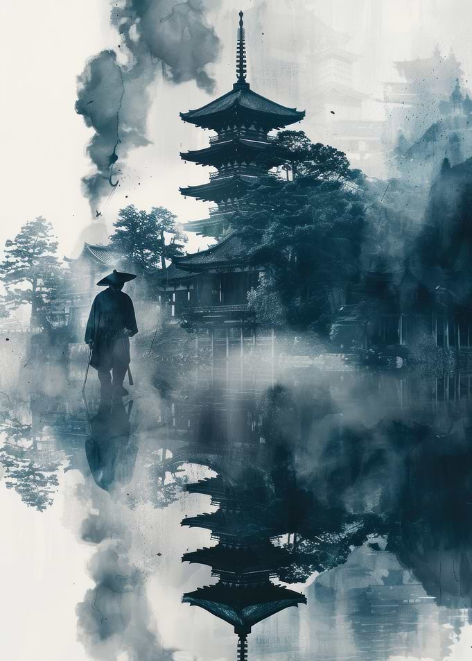Japanese Pagoda in Mist