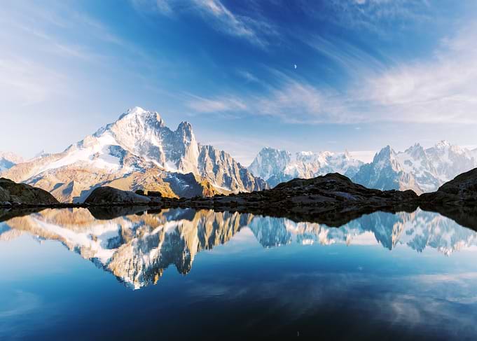 Lac Blanc lake in France Alps