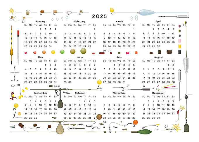 2025 Carp Fishing Calendar