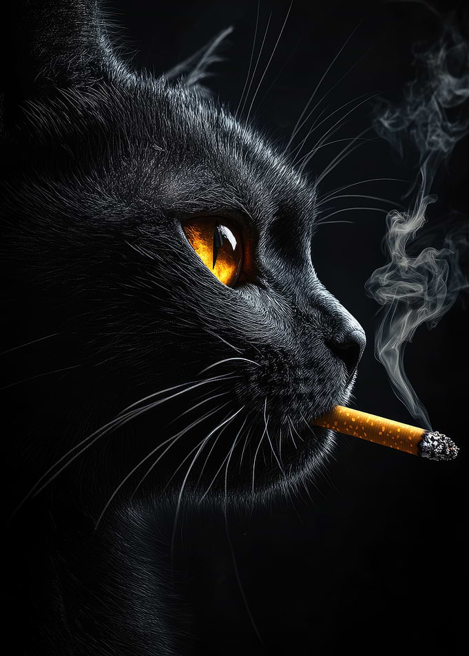 Black Cat Smoking