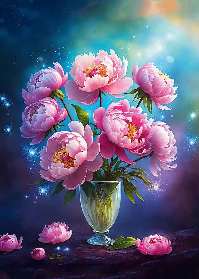 Pink Peonies in a Vase