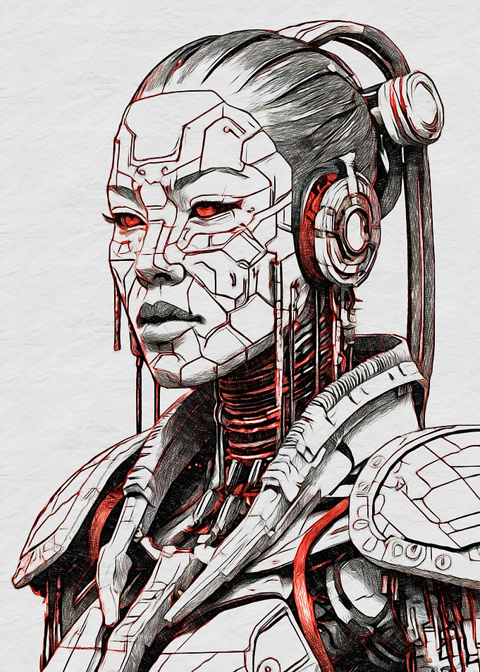 Samurai Female Robot