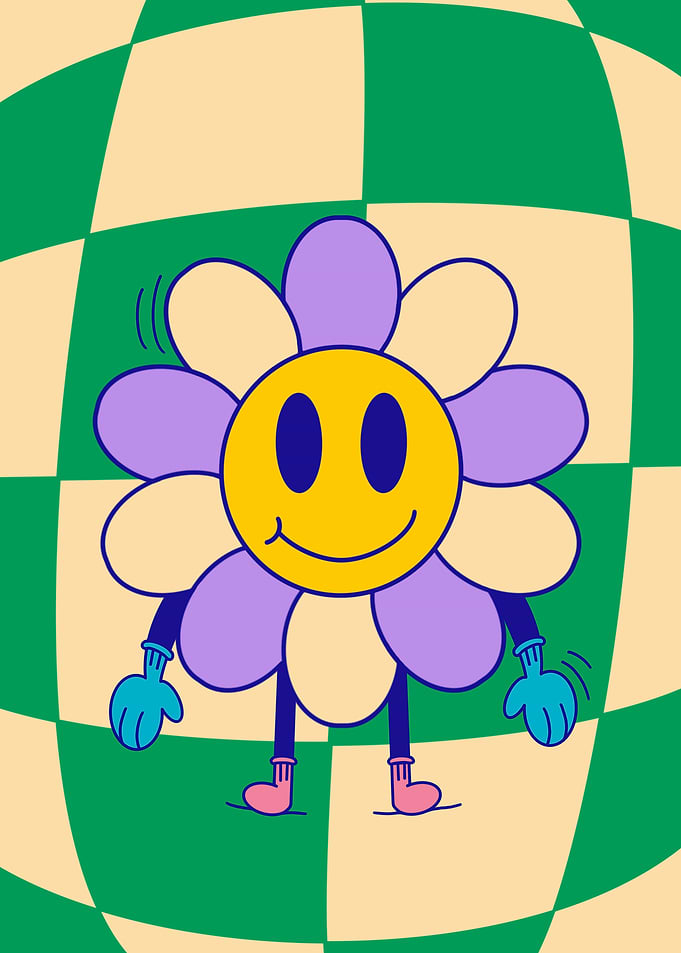 Smiling Flower Character