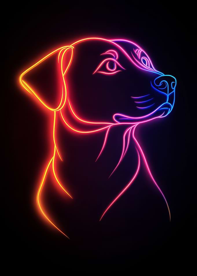 Neon Dog Portrait