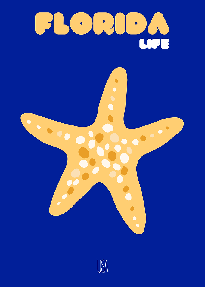 Florida Life Starfish Poster
