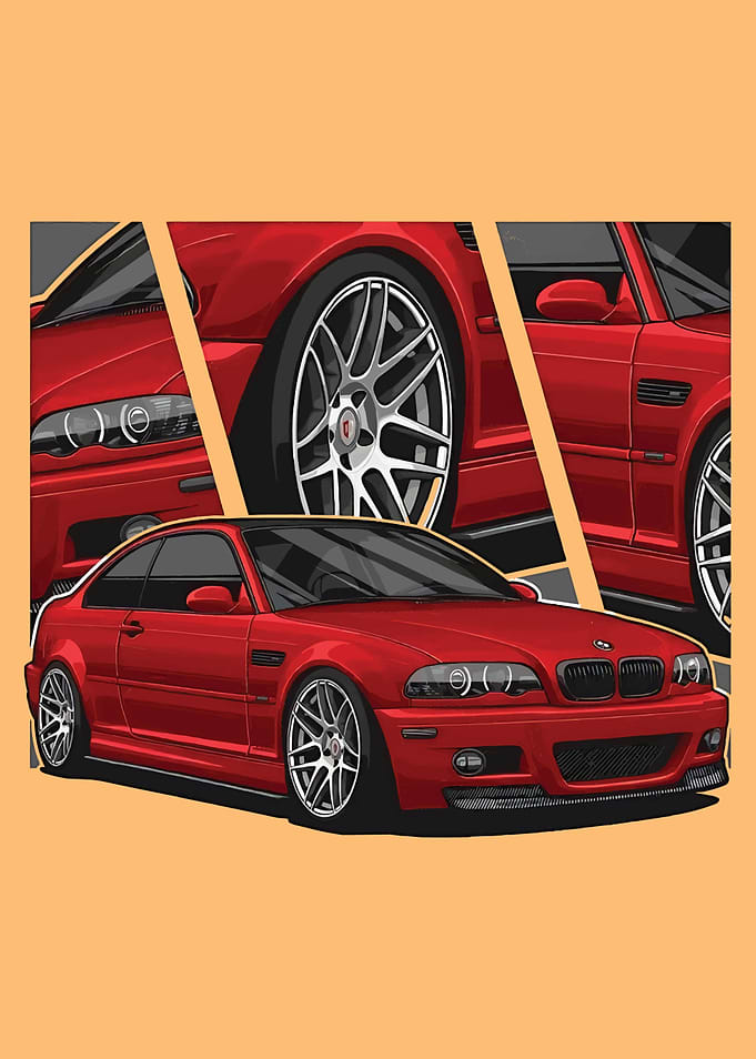 Red BMW M3 Illustration