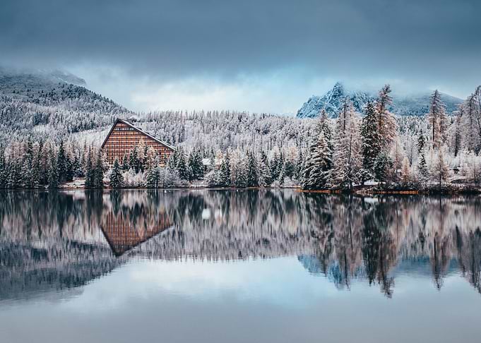 First snow at Strbske pleso, Slovakia