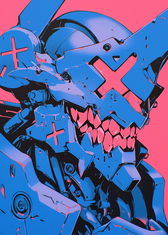 Cyberpunk Mecha Head