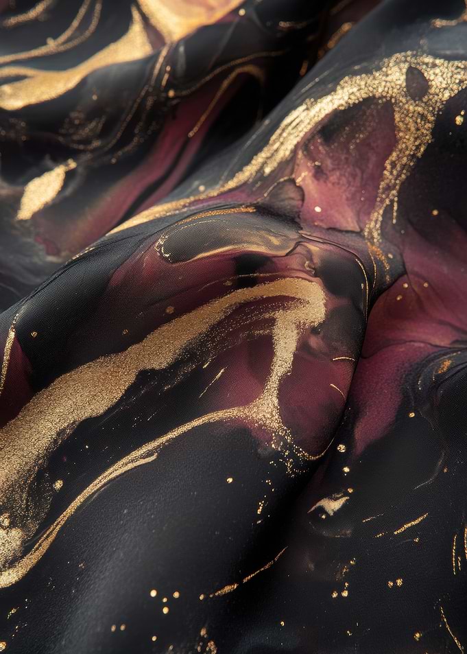 Black, Gold, and Burgundy Fabric