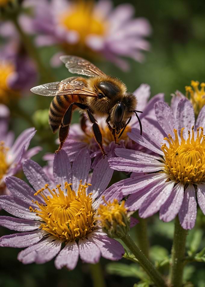Bee on Purple Flower