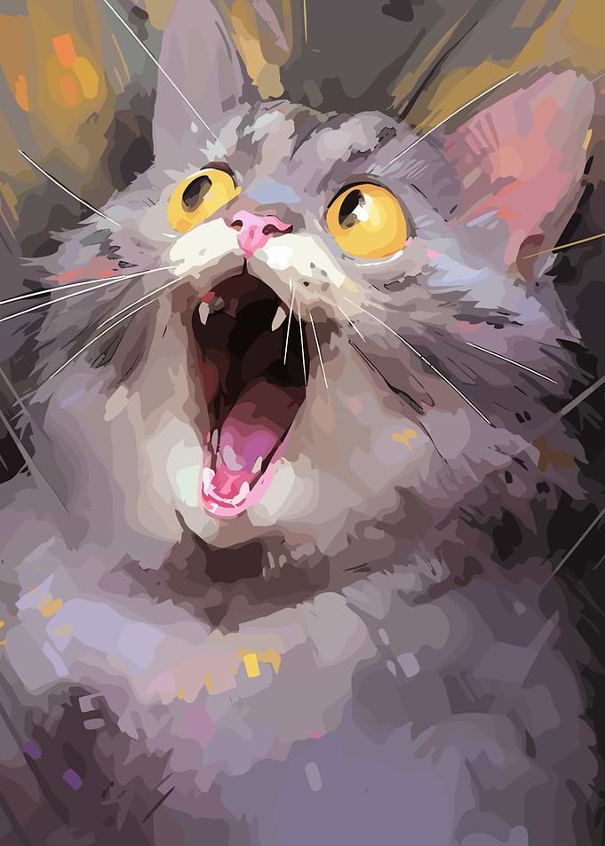 Surprised Cat Portrait