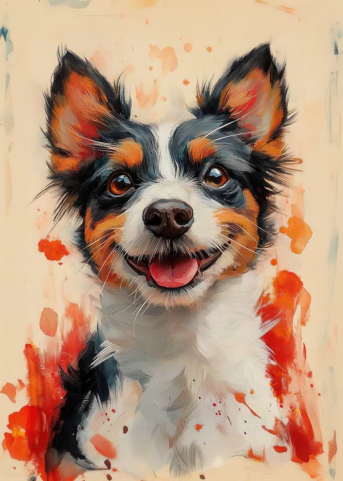 Smiling Dog Painting