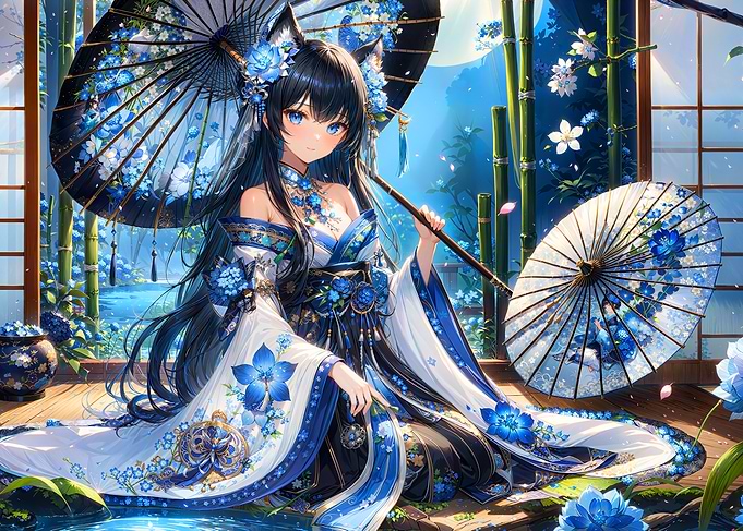Anime Girl in Kimono