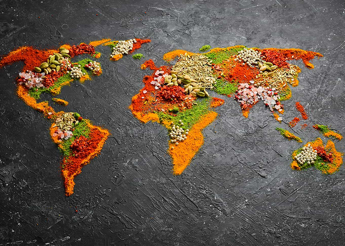 Spices and herbs World Map
