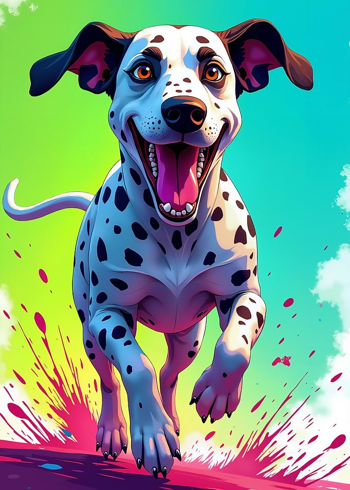 Dalmatian Running with Splash