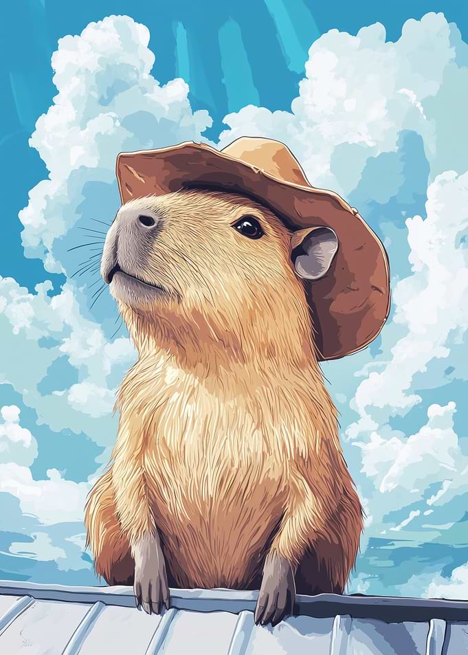 Capybara in a Cowboy Hat