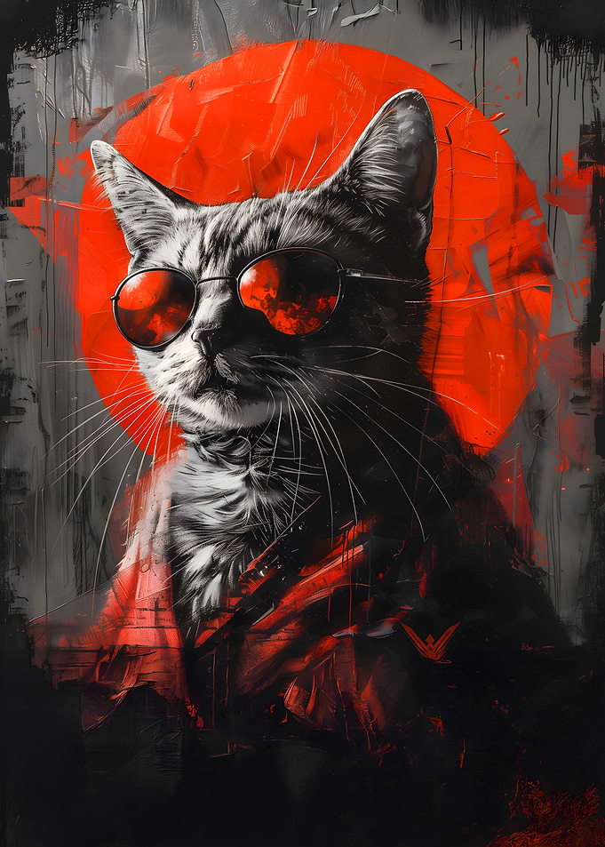 Cool Japanese Cat with Sunglasses