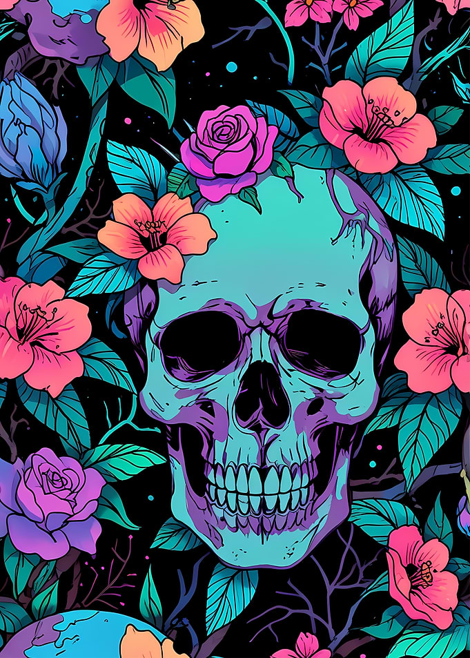 Floral Skull Art