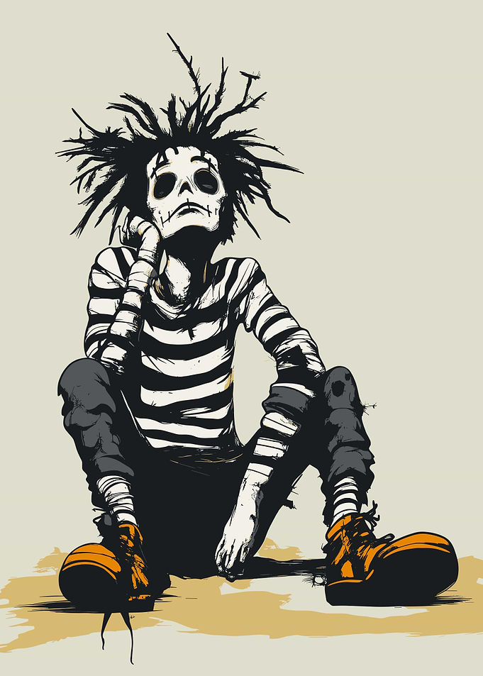 Skeleton Mime in Thoughts