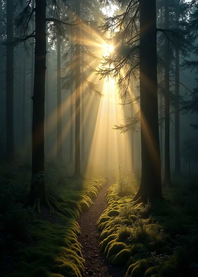 Sunbeams in the Forest