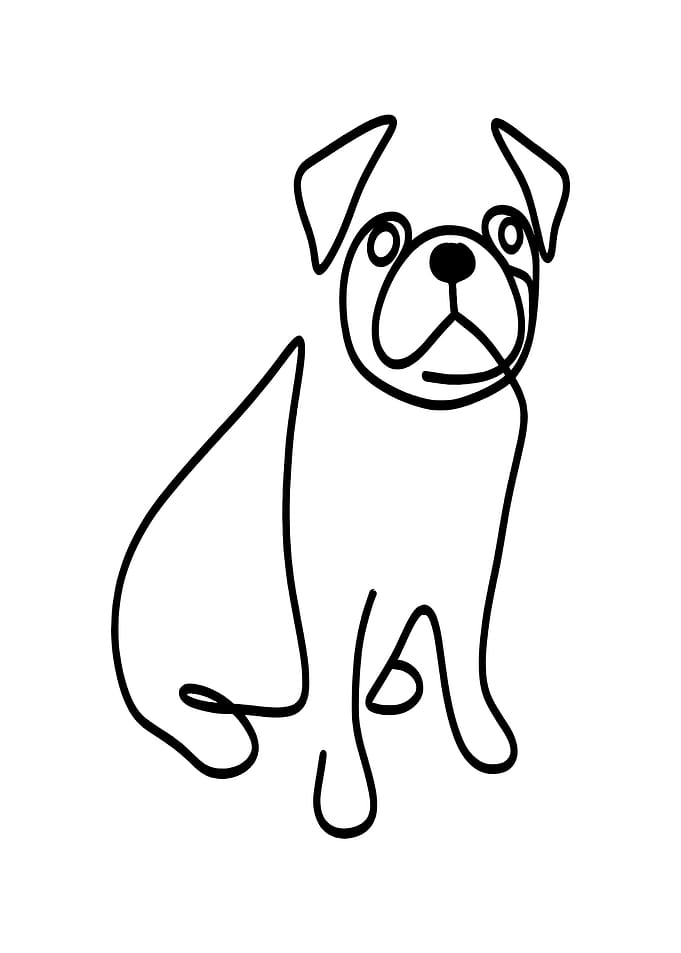 One Line Pug Illustration