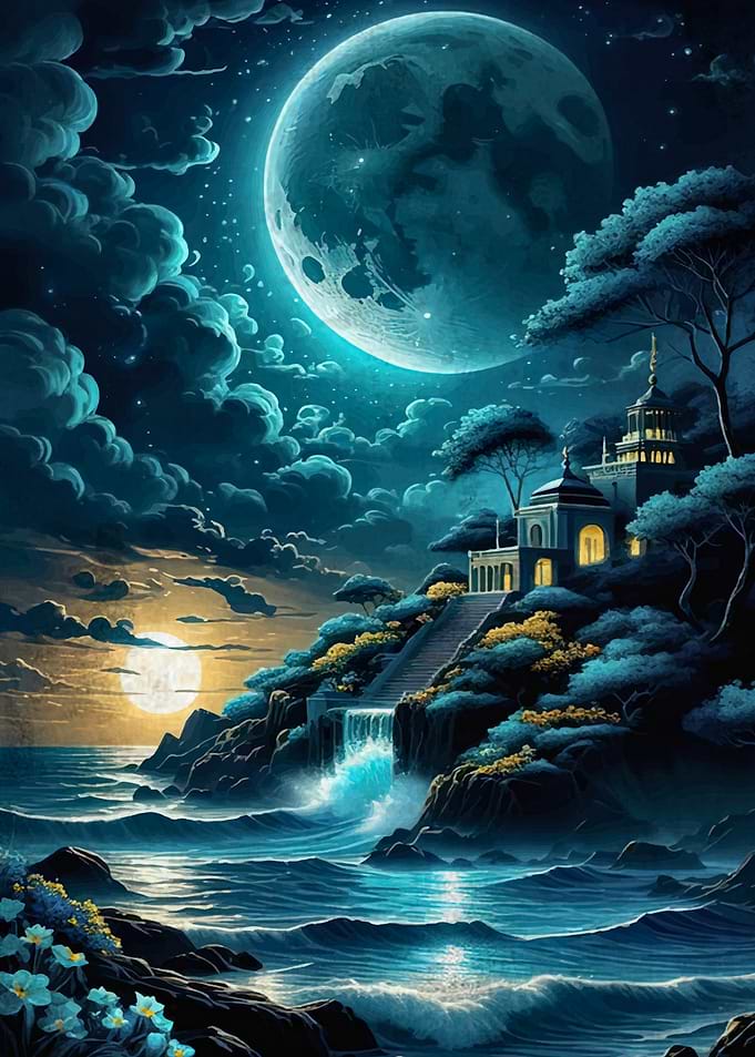 Moonlit Fantasy Landscape