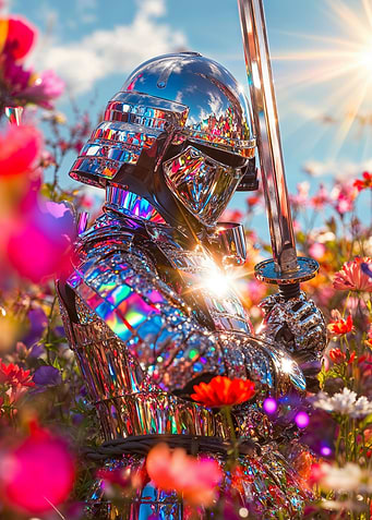 Samurai in a Flower Field