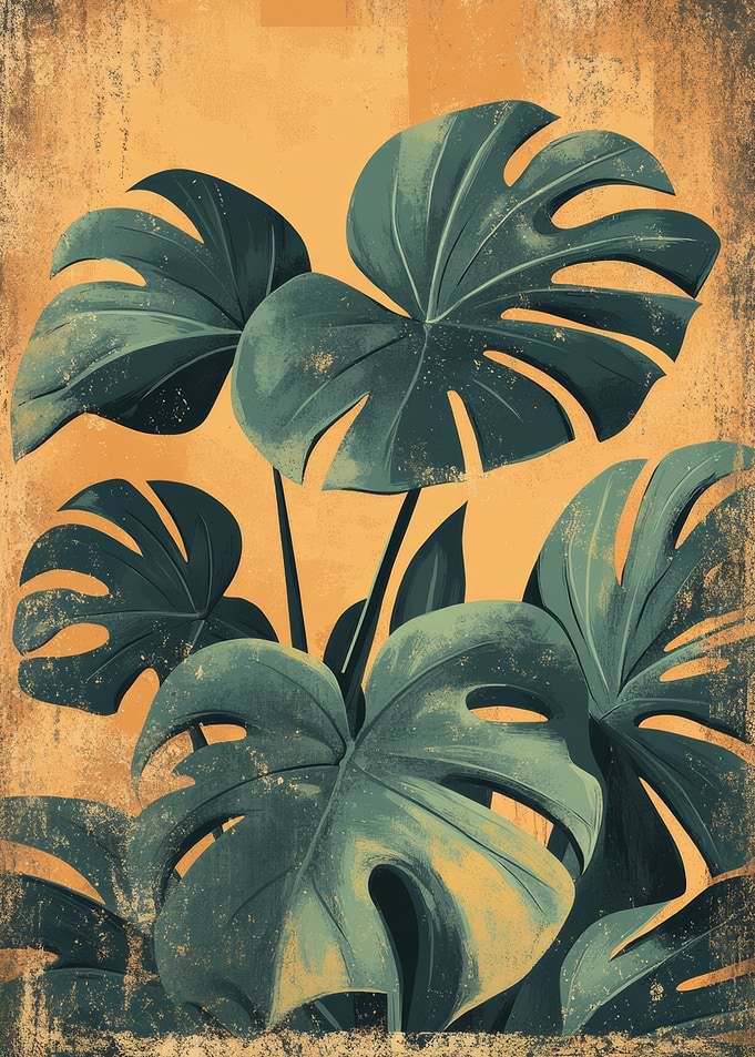 Monstera Vintage Poster | Monstera Art Print