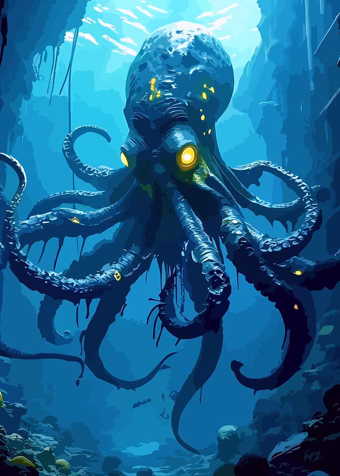 Giant Octopus Underwater