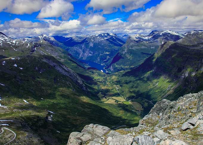 Geiranger seen from the Dalsnibba Utsiktspunkt