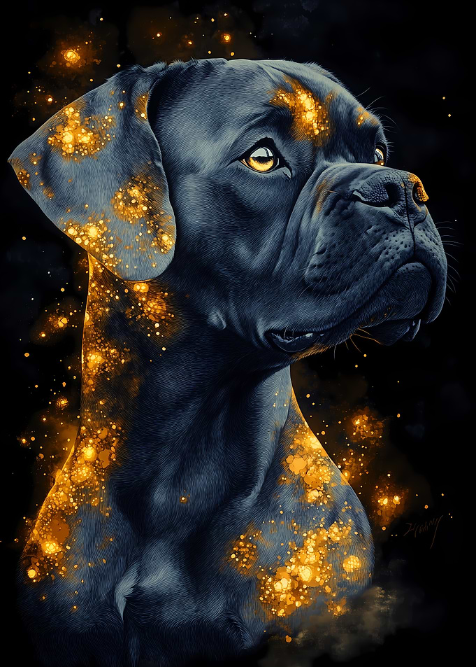 Dog with Golden Dust