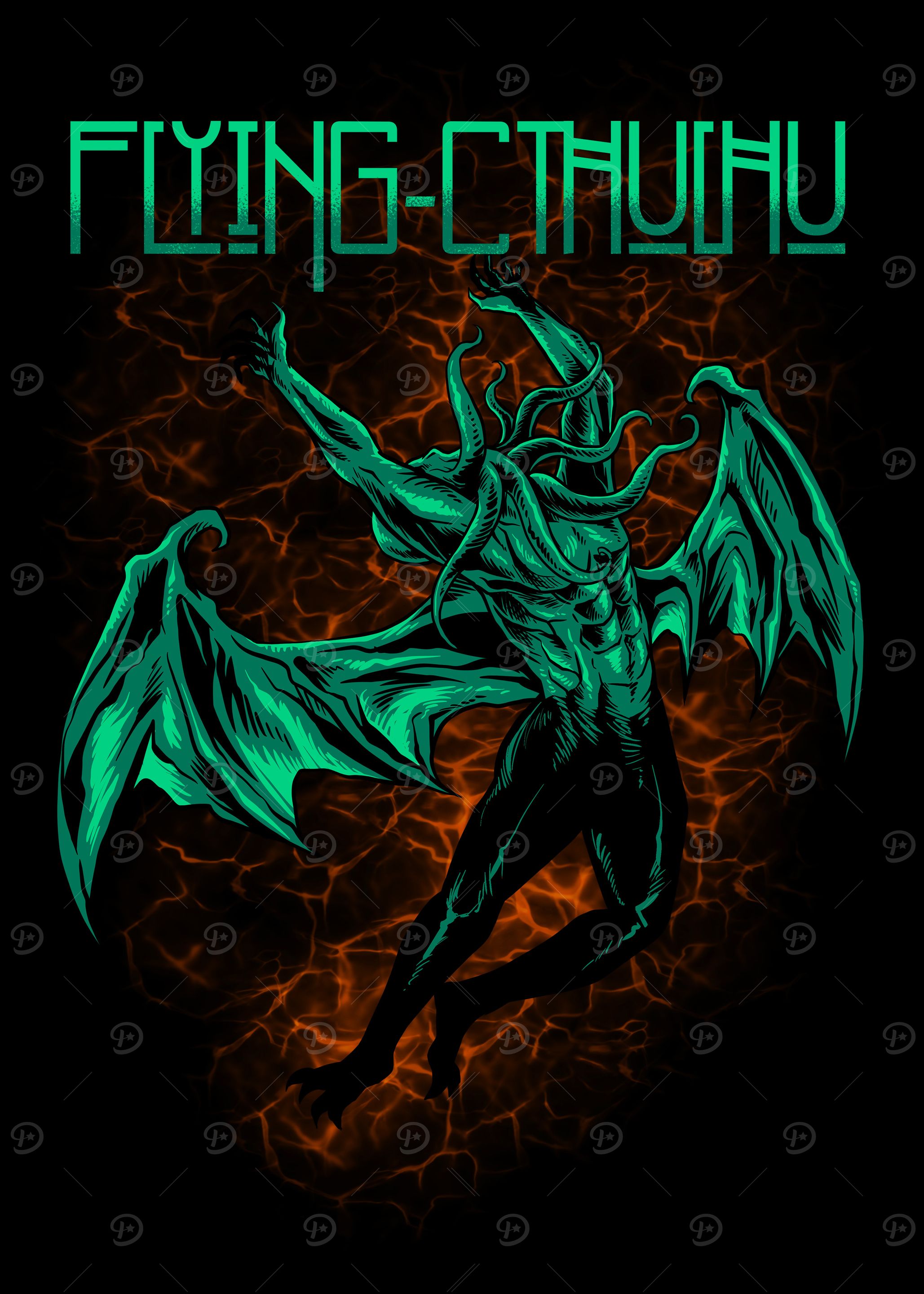 Flying Cthulhu Illustration