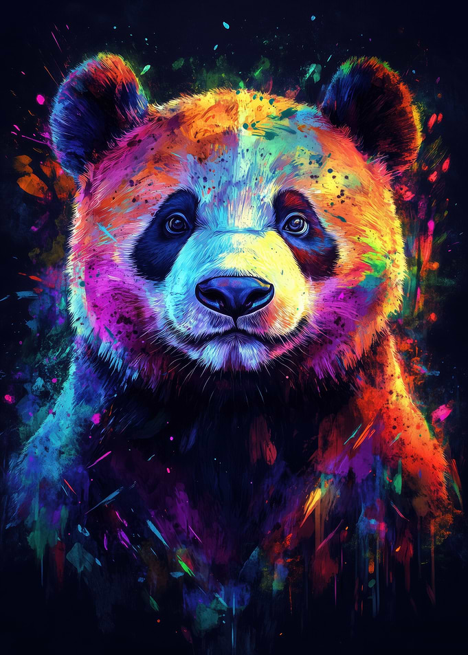 Colorful Panda Portrait