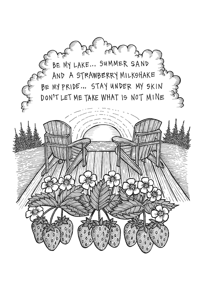 Summer Sunset with Strawberries