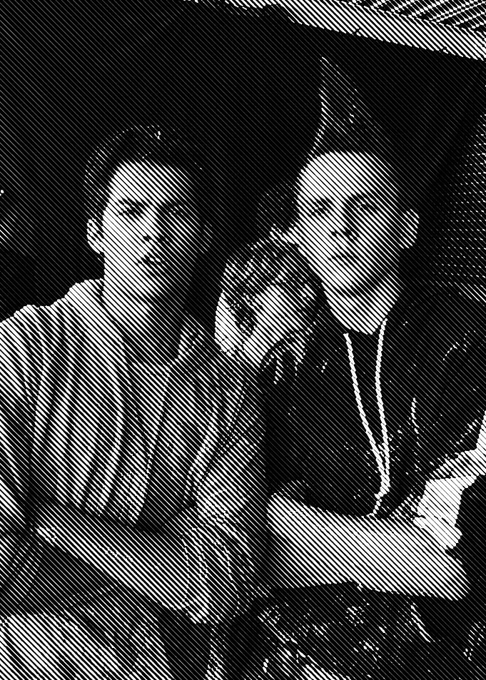 Two Men in Black and White