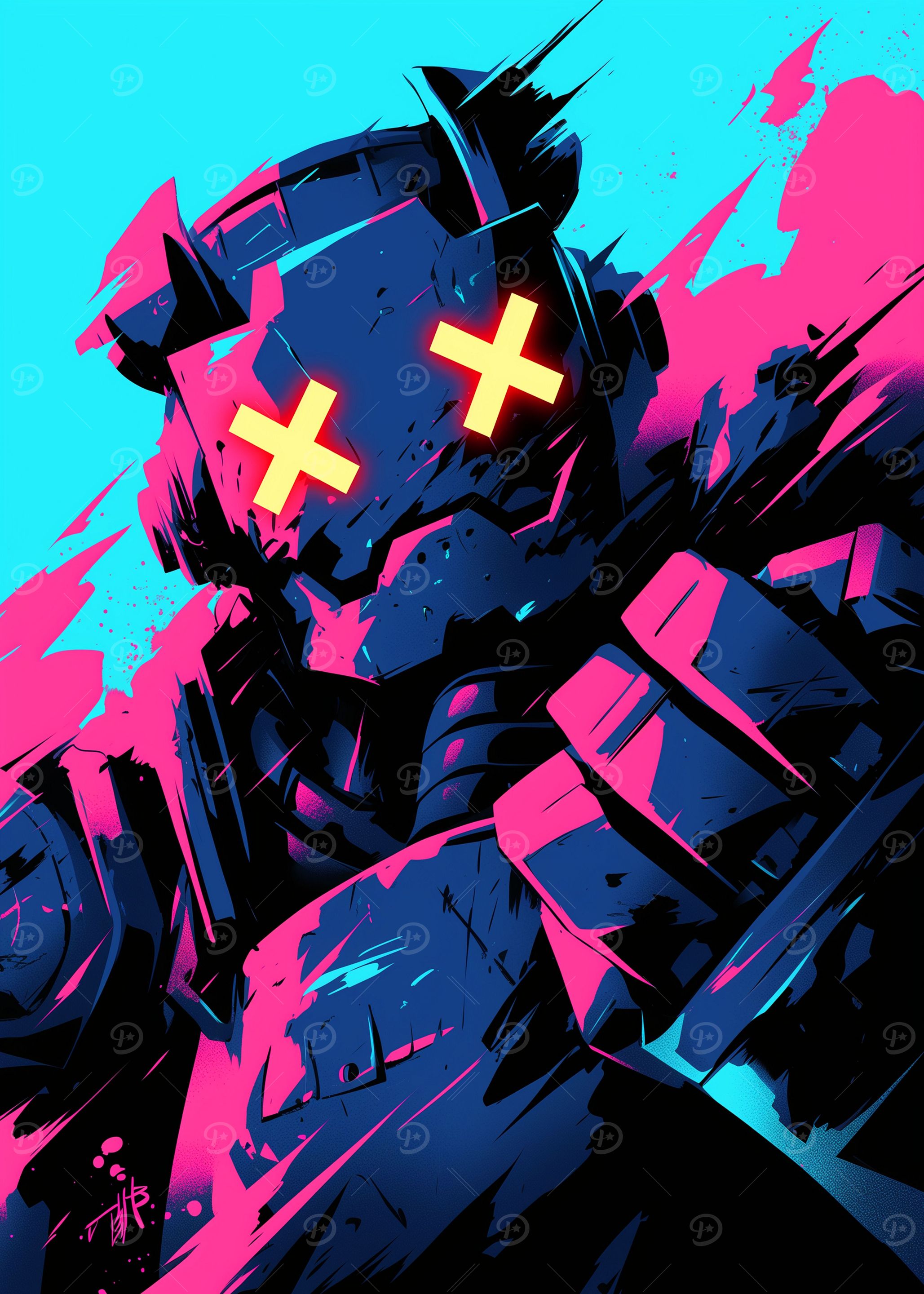 Cyberpunk Robot Art