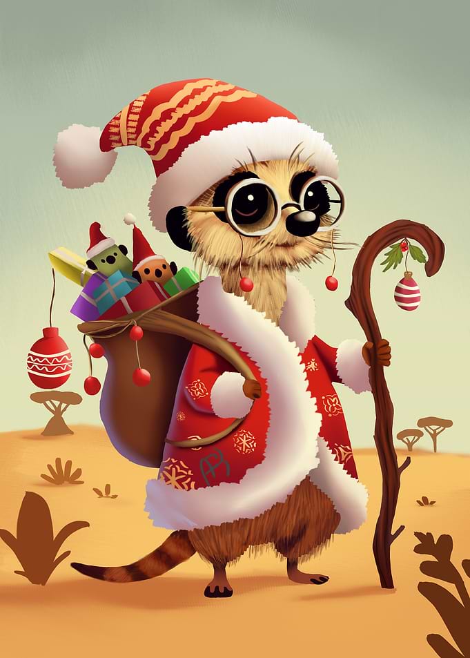 Meerkat Santa Claus
