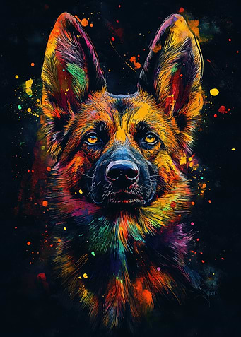 Colorful German Shepherd