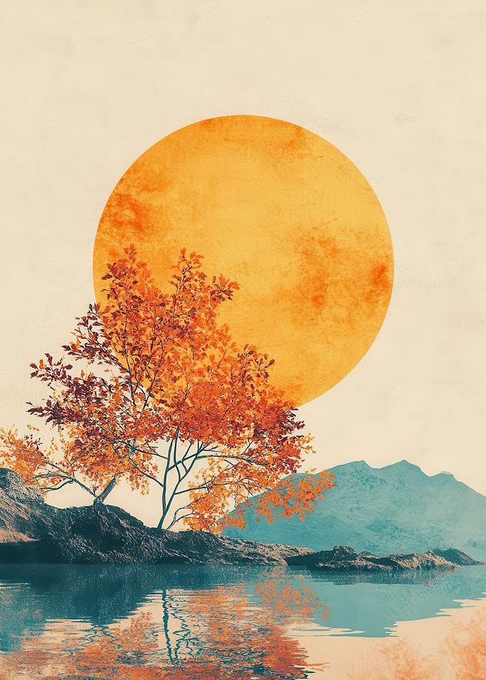 Orange Sunset Landscape
