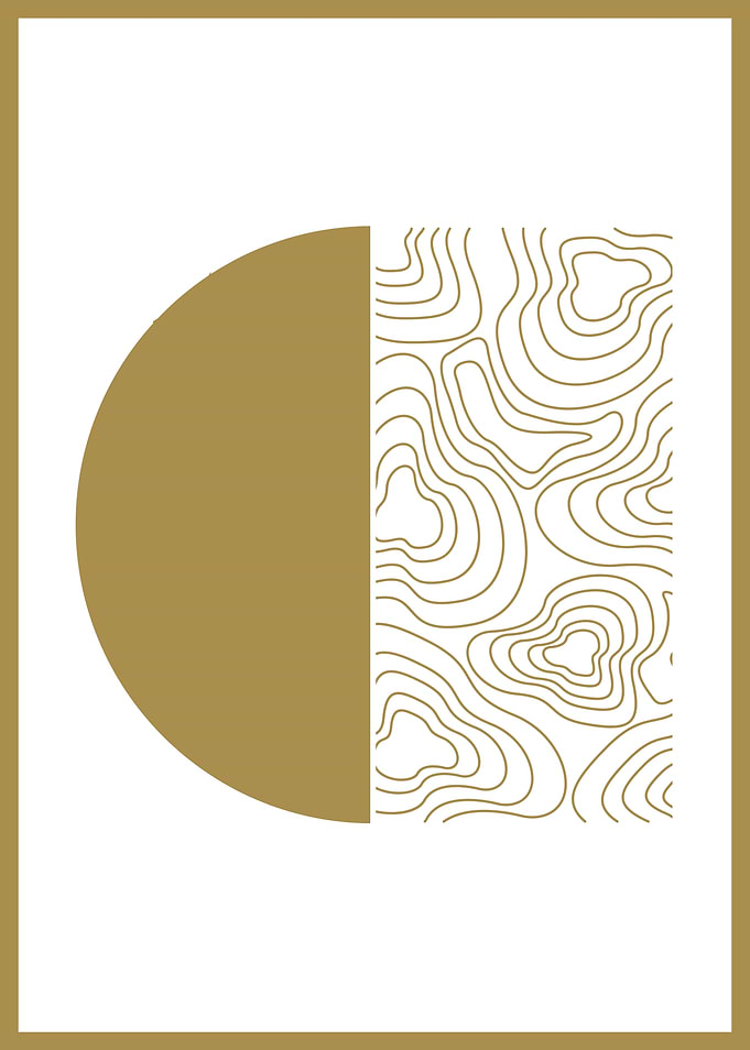 Abstract Gold & White Art