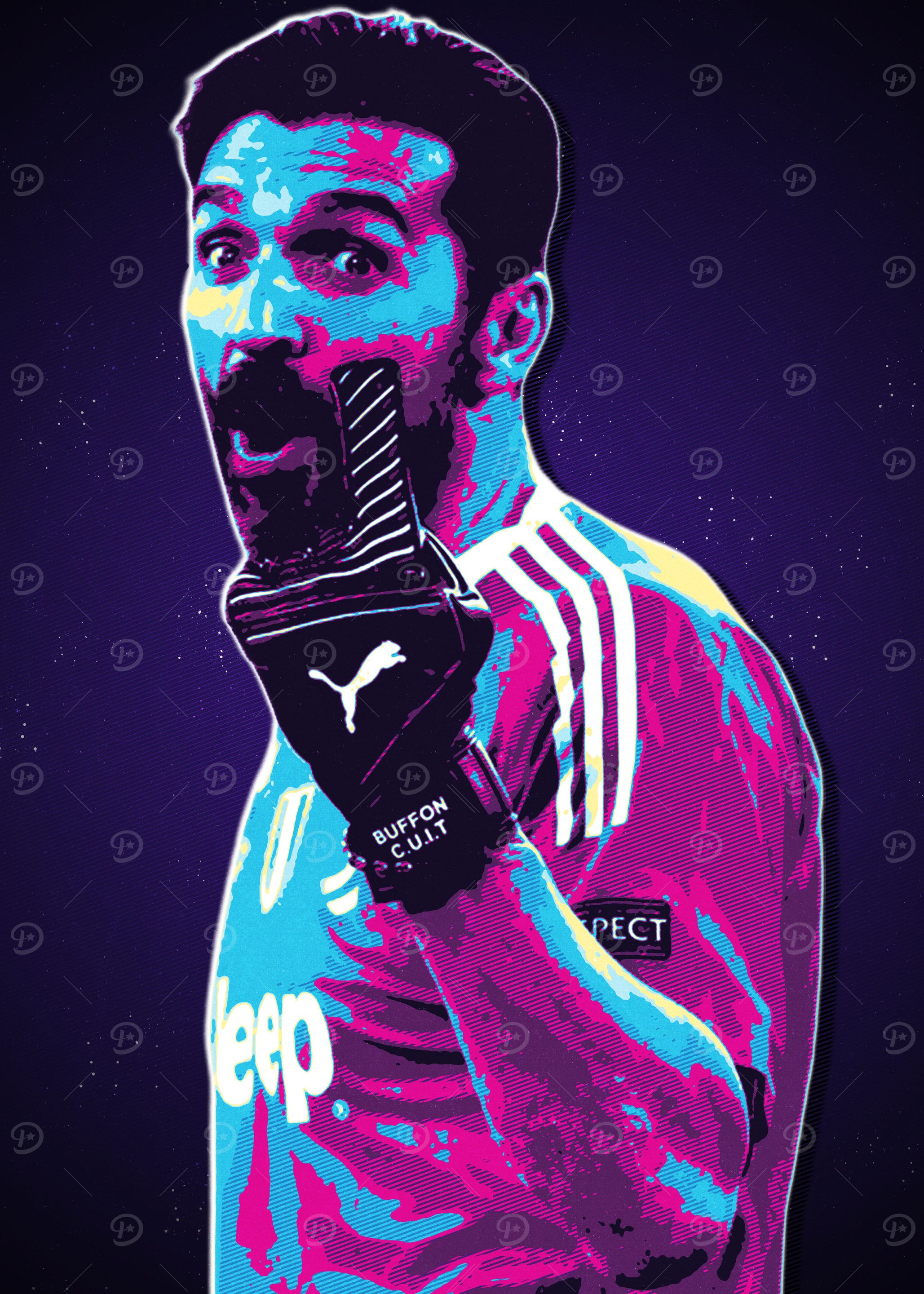 Gianluigi Buffon Retro Art