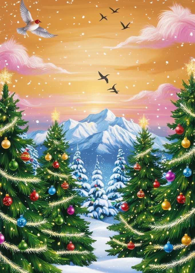Snowy Christmas Forest