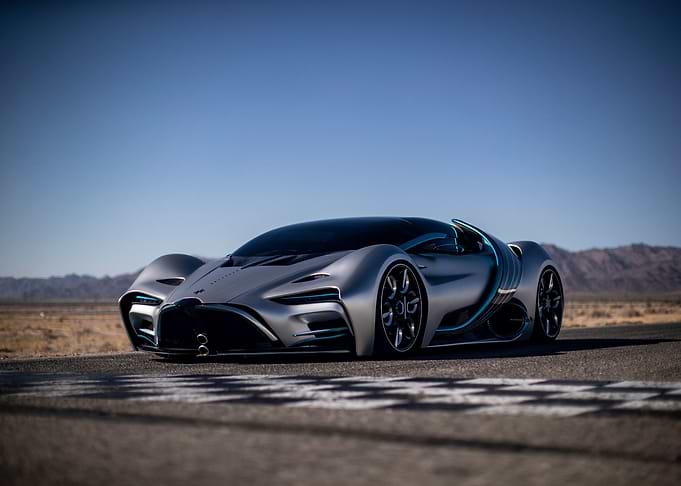 Silver Sports Car on Track